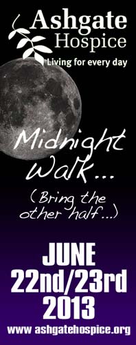 Ashgate Midnight Walk - 22nd and 23rd June 2013. This time, bring the other half... Click for info.