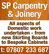 S P Domestic Carpentry & Joinery Services. Call Steve on 07807 233 687