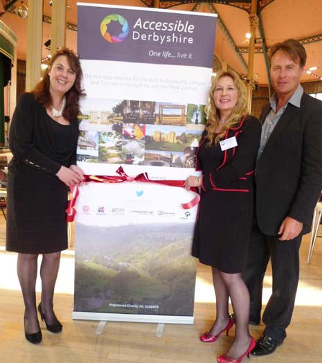 Gillian Scotford, Jane Carver and Photographer Steve Bullock at the launch of the 'Accessible Derbyshire' website
