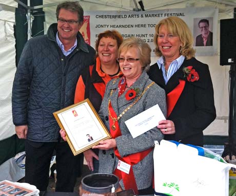 BBC's Jont Hearnden, Shirley Niblock (the Samaritans), Lady Mayoress Mrs Pat Morgan and Mayors Secretary Vivien Miller