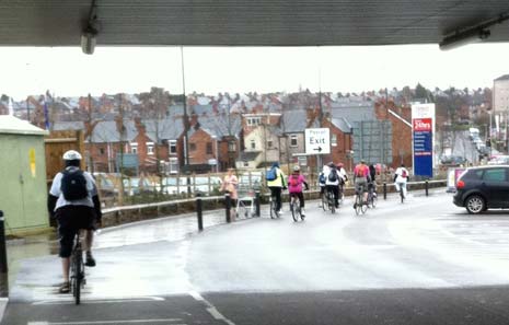 The riders set off from Tescos for the 24 mile slog on a cold wet sunday morning in Chesterfield