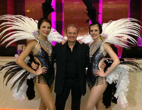 Bobby Davro and the Vegas Showgirls gave the Red Carpet treatment to guests at the Kids'n'Cancer fundraiser at the CASA hotel