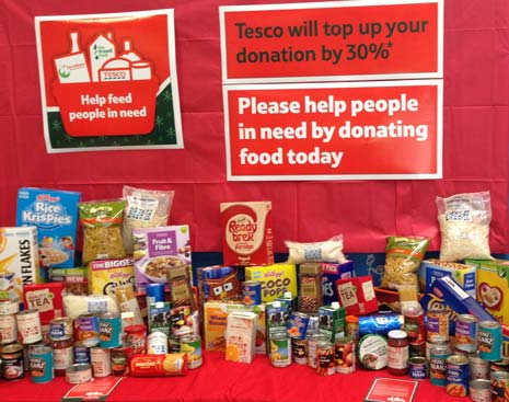 Foodbank currently has a depot in Clay Cross and has been in Tesco stores throughout the town this weekend, highlighting the plight of families during the recession. Shoppers at the supermarkets were indeed generous and, at closing time yesterday, had donated a staggering 486 boxes of food - with 157 of those coming from Chesterfield's Lockoford Lane store alone.