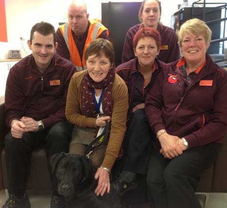 A VIP - very important pup - Dawson, visited Sainsbury's in Dronfield on Tuesday 29th January to say thank you for setting it on a journey to becoming a guide dog.