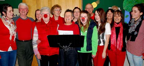Members of Ashover Celebration Choir abandoned their traditional church music practice on Monday evening - to sing nursery rhymes.