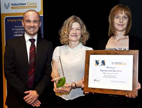 Winners of the Organisation Of The Year with an income over £100,000, Meals With Care