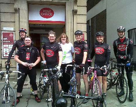 Post Office Ltd is proud to announce The Pudsey Bike Ride for BBC Children In Need, which will see an intrepid Post Office team cycle 85 miles across Yorkshire - in the shape of Pudsey Bear's ears.