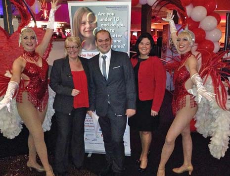 Mecca Chesterfield employees struck a huge heart-shaped piñata on Valentine's Day to mark the launch of Rank Group's partnership with the Carers Trust.