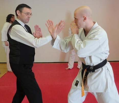 The Mayor takes on Sensei Adam Hawke in a Karate Class
