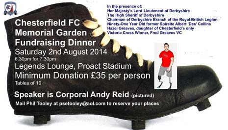 Tickets are now available individually or in tables of ten for a minimum donation of £35 each. Contact Phil via psetooley@aol.com to book - but be quick - as it's sure to sell out quickly.