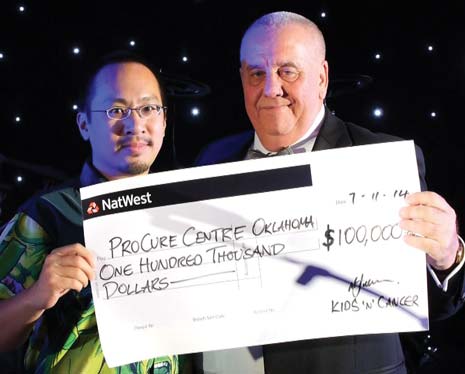 The charity presented a cheque for $100,000 to the ProCure Proton Therapy Centre's own Dr Andrew Chang, who attended the Charity's recent annual fundraiser, which goes towards Liam's treatment costs