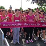 Chesterfield Town Centre In The Pink During Race For Life