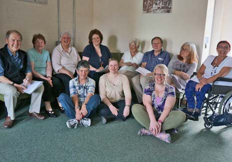 We’re All Write! members - back row (l-r) Gerald Oscroft, Andrea Wadkin, Pauline Goldsmith, Cathy Grindrod (leader), Val Hodgetts, Mike Schofield, Sara Rowbotham, Elaine Bellamy and front row (l-r) Wendy Chisholm, Anna Delafield, Alison Riley