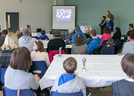 Attended by around eighty youngsters and their families as well as some of the sponsors, the awards featured montage videos showing last season's action as well as the work of the Trust.