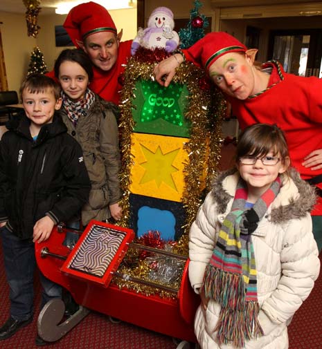 Max Mogford (7), Maisie Bell (10) and Tilly Mogford (6) with festive friends