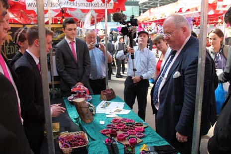 Mr Pickles and Apprentice star, Adam Corbally launched the fortnight at Spitalfields market in London where they met young entrepreneurs from local schools