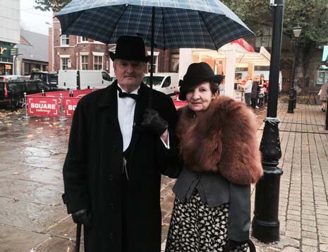 Chesterfield declared war on the weather from this week - and, despite the unrelenting rain, celebrated Thursday's opening event of the Market Festival in 1940's style, with residents, traders and visitors dressing up in 'forties finery' as they relieved the wartime era.
