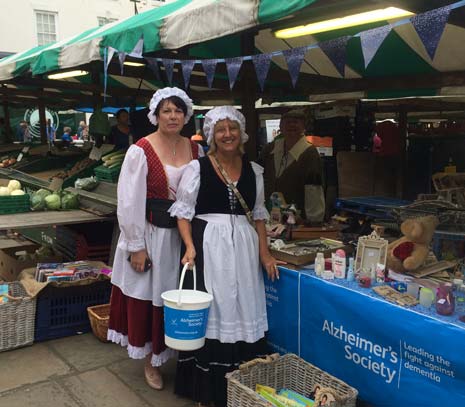 Also dressed in their finery were staff from Marks and Spencer who manned a stall promoting their store's supported charity, the Alzheimer's Society