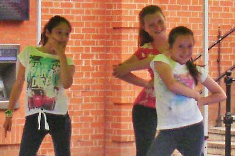 a trio of dancers known as Pop Princesses consisting of Charlotte Barthorpe aged 10, Harriet Hall aged 11 and Ania Horvath aged 11 who all attend Hasland Junior School.