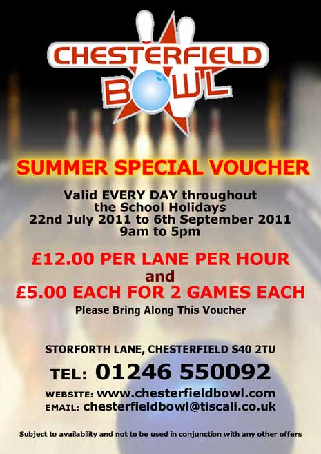 Chesterfield Bowl Summer Special Offer Voucher