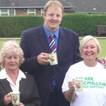 Toby Perkins at the Macmillan Charity Coffe Morning at Brimington Bowling Club