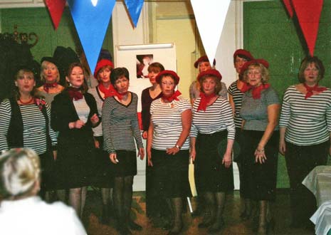 The Lah Di Dah ladies perform at an 'Allo' Allo'' evening in full 'Rrrrrrrrrené style' costume