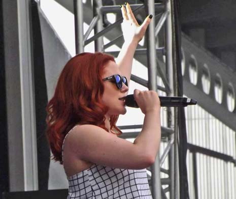 Katy B, who virtually single handedly has made red hair sought after, was one of the bigger and well-known acts to perform on the day.