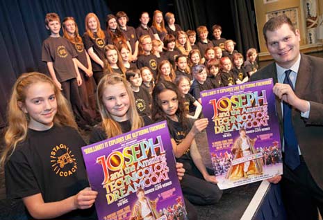 The 'Joseph' Choir warms up, pictured with Cllr Nick Stringer