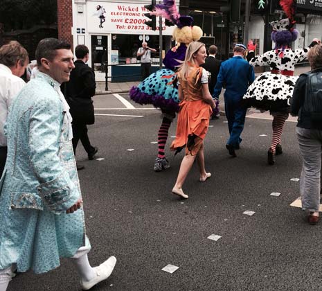 People of a nervous disposition may want to stop reading now as Dames in brightly coloured dresses, a Prince, Princess and 'Buttons' crossing the road in Chesterfield yesterday afternoon can only mean one thing...