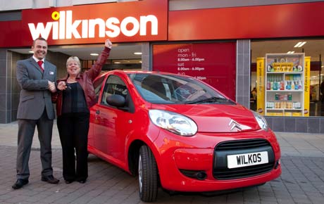 Nina Bradford picks up her prize car from Wilkinsons