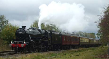 The Ex LMS 'Black Five' 45305 at New Whittington