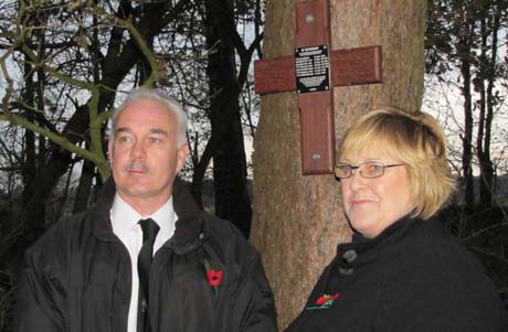 Anthony and Catherine Heeley at the memorial site