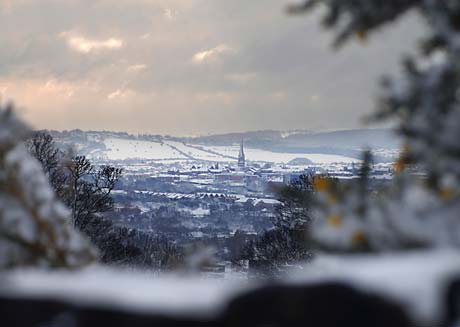 A snowy view of Chesterfield Town