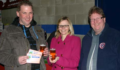 Ticket Winner Sven Kerschkamp with Editor Karen Johnson and Festival Organiser Phil Tooley