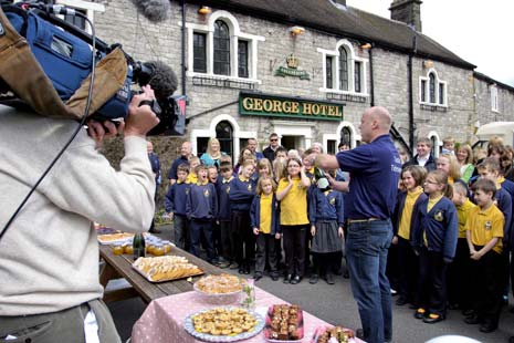 BBC filming at Tideswell's Food Festival