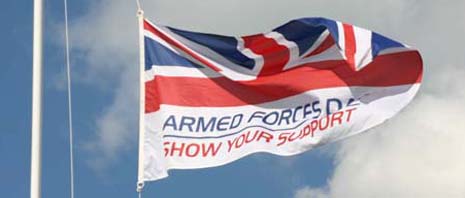 The Armed Forces Flag flying today