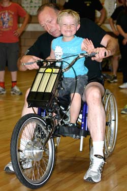 Thomas Fletcher received a motorised wheelchair after over £6000 was raised by police and kids from OzBox