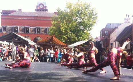 Dancers from local groups performed in Chesterfields New Square on Saturday