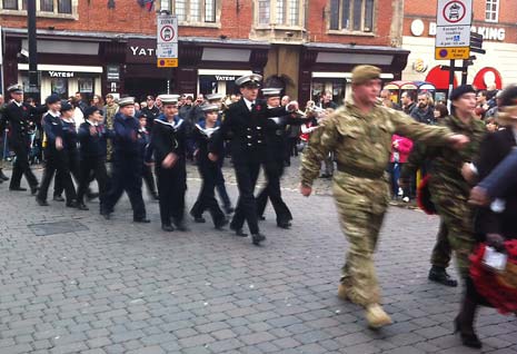 Cadets from all forces marched in the procession through town
