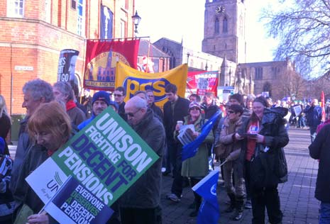 James Eadon, President of the TUC - people are still arriving in the square now so we'll have a great march and a great rally in the town today