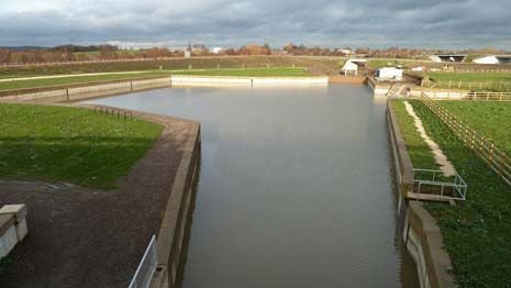 the new Staveley Town Basin started to be filled on Wednesday