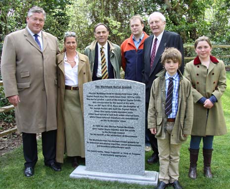 Left to right: The Markham family - Toby, Natasha, Michael, Moses (who'd flown in from Tasmania), John and children Tabitha and Maximillian.