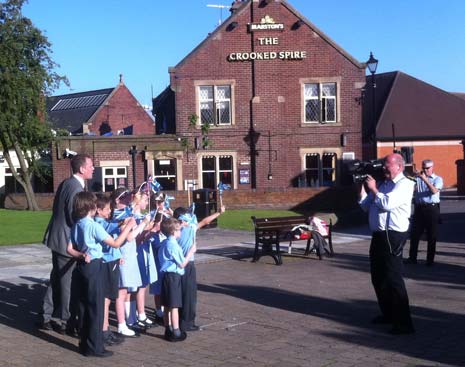 TV and radio crews are already out broadcasting ready for the Olympic Torch Relay to pass through Chesterfield at lunchtime today