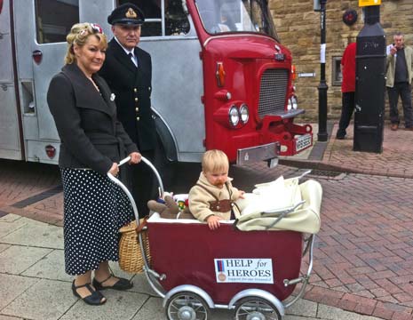 Re-enactment groups turned out in all their wartime finery.