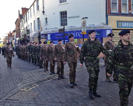 The parade through town