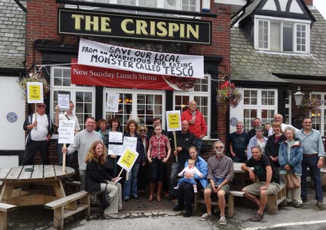 Celebrations tonight after it was confirmed that Tesco are no longer planning to turn the Crispin Pub into a Tesco Express.