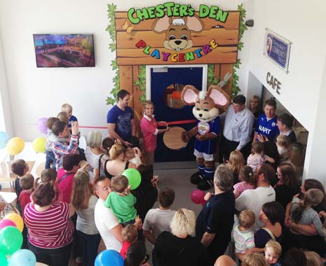 Actor and TV presenter, Sarah-Jane Honeywell and Hollyoaks Actor Ayden Callaghan, cut the ribbon to Chester's Den on Saturday - overseeing the official opening of The Hub at Chesterfield FC's Proact Stadium.