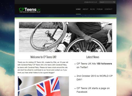 The CPTeens website, which launched this month, includes a forum area and a blog which Ellie hopes to fill with updates from others who share her condition.
