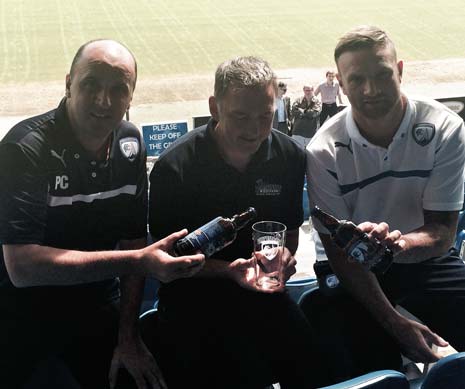 The event, organised by the club, celebrated the release of The Champions Ale created by Brampton Brewery as a result of the success of the club last season - with Manager Paul Cook and Ian Evatt in attendance.