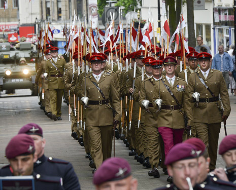 The Lancers at their paradd in Northampton on Saturday - as part of their homecoming 'tour' of parades in the East Midlands